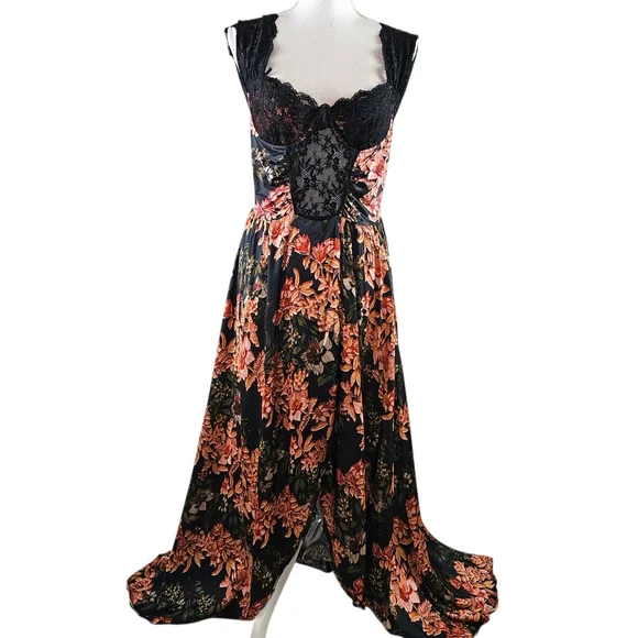 Free People X Revolve Bad For You Lace Maxi Bodysuit Dress In L NWT - Picture 2 of 12
